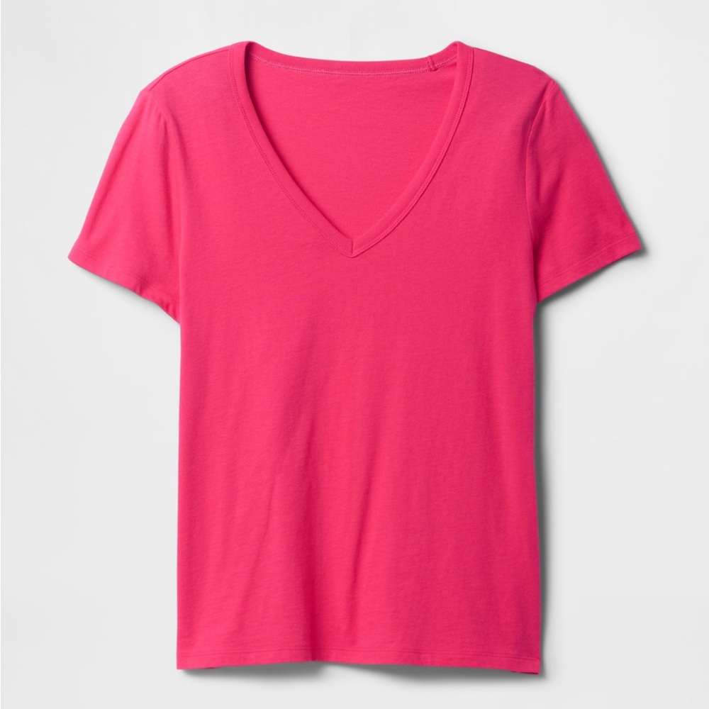 GAP Favorite V-Neck T-Shirt Size Large Color Raspberry